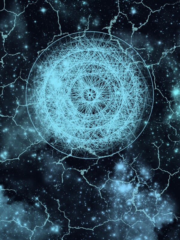 藍(lán)色捕夢網(wǎng)星空夢幻感背景