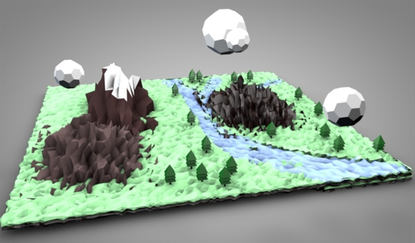 C4D模型山树林图片