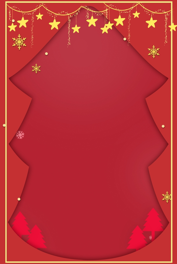 圣诞节简约红色海报背景