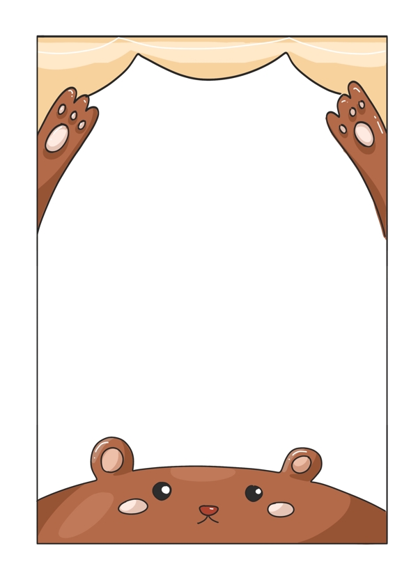 棕色的动物小熊边框