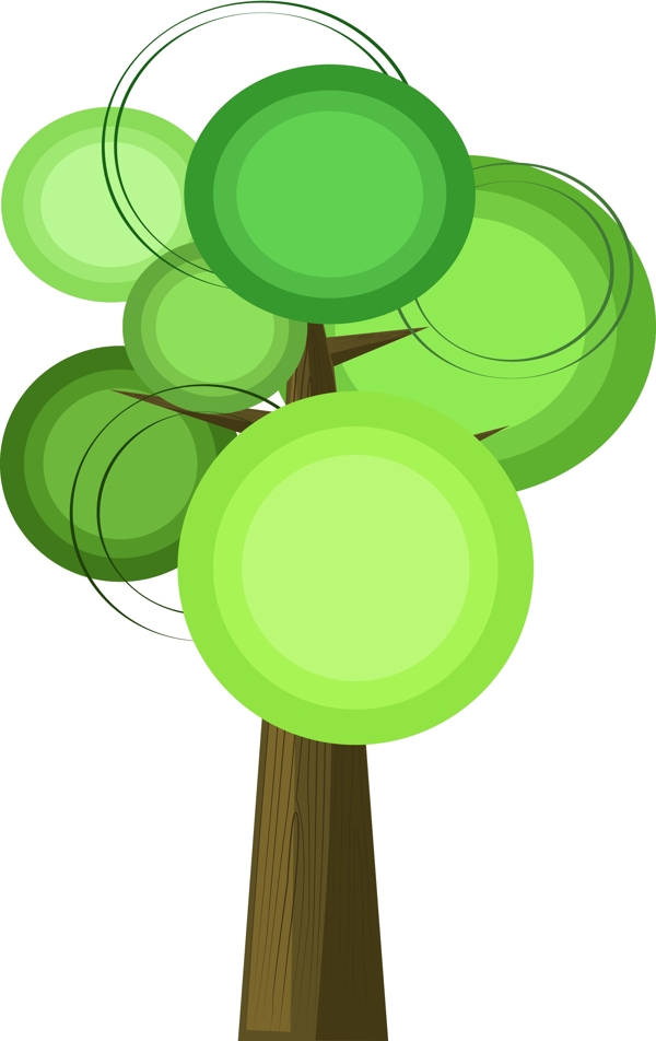 绿色创意树木插画