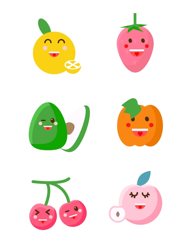 蔬菜水果可爱卡通形象手绘