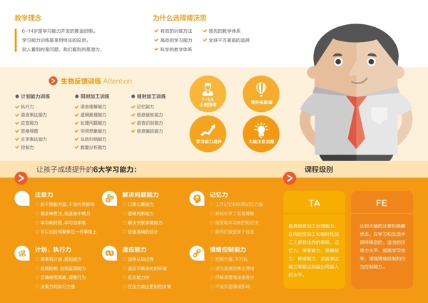 扁平風格教育類三折頁圖片