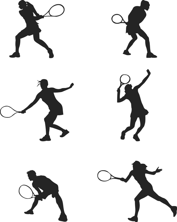 网球公开赛打网球动态人物简约