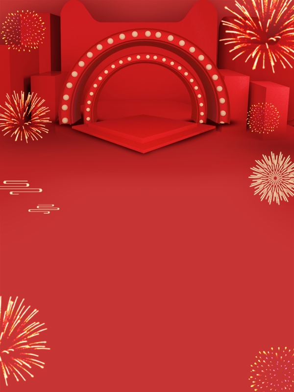 喜庆新年背景素材红色背景