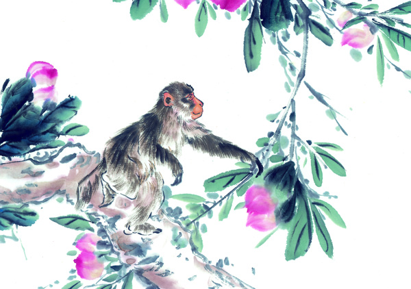 中華藝術(shù)繪畫古畫動(dòng)物繪畫猴子中國(guó)古代繪畫