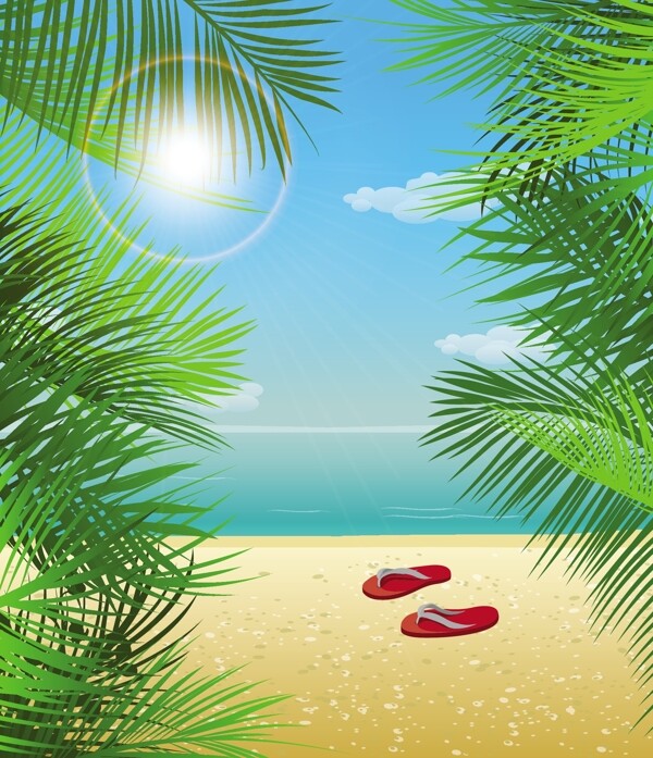 夏季背景矢量插畫