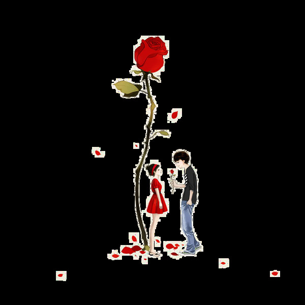 浪漫玫瑰求婚元素