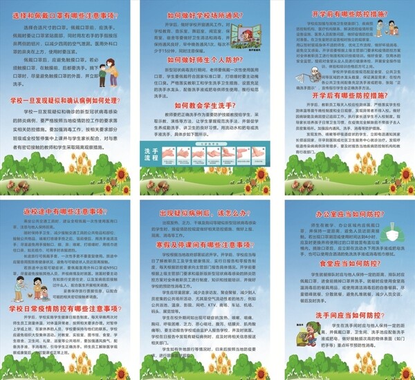 新冠狀病毒學(xué)校返校版面