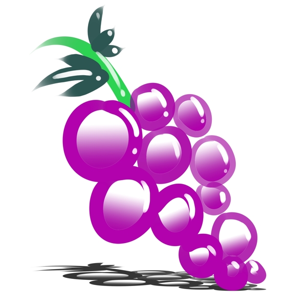 葡萄紫色绿色可爱装饰维生素水果