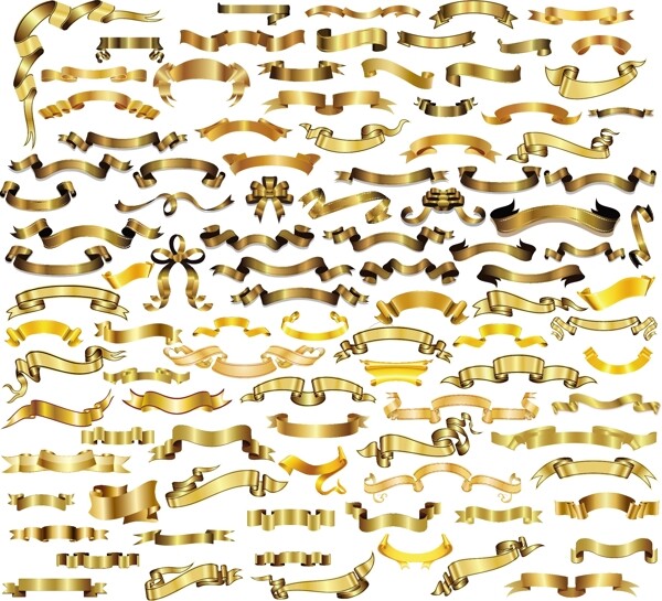 金色絲帶矢量素材