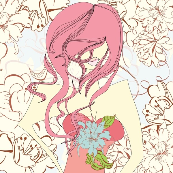 歐美花紋2765矢量EPS