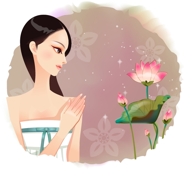 時(shí)尚美女矢量素材