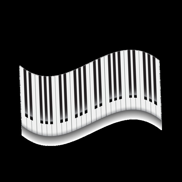 黑白钢琴键盘元素素材