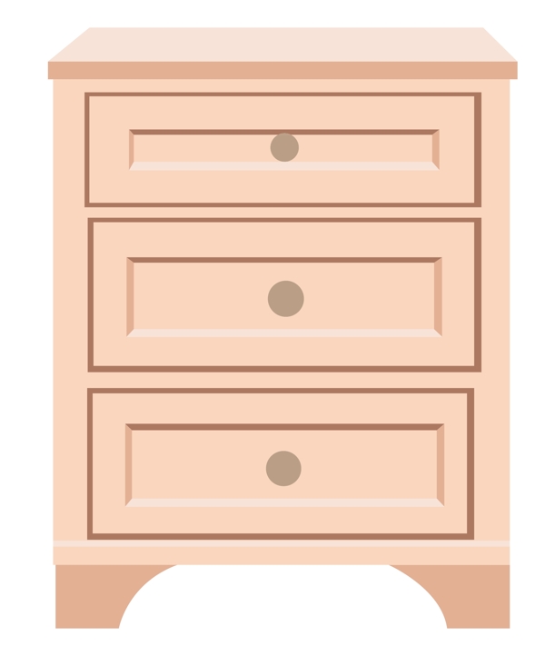 浅粉色床头柜