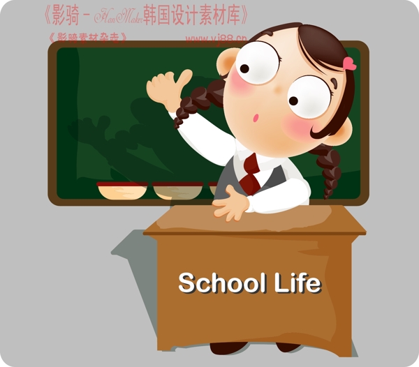 學生課堂小孩兒童學習上學韓國花紋時尚花紋底紋矢量素材矢量圖片HanMaker韓國設計素材庫