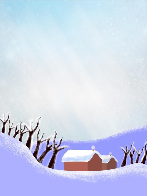 二十四節(jié)氣之小雪插畫背景
