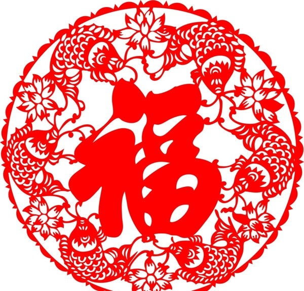 福字剪纸图片