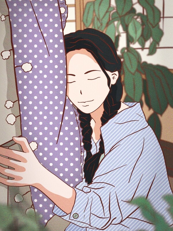 立夏你好之襯衫美女午后休息時(shí)光