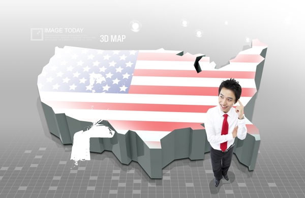 3D美国地图