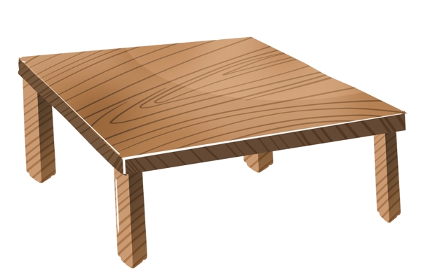 木质木纹小桌子插画