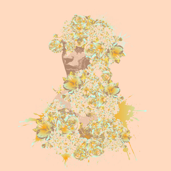 印花矢量圖人物女人植物花朵免費(fèi)素材