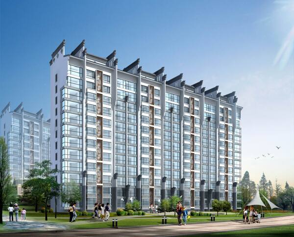 徽派住宅小高層效果圖