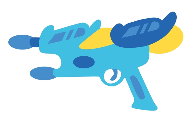 蓝色的玩具水枪插画