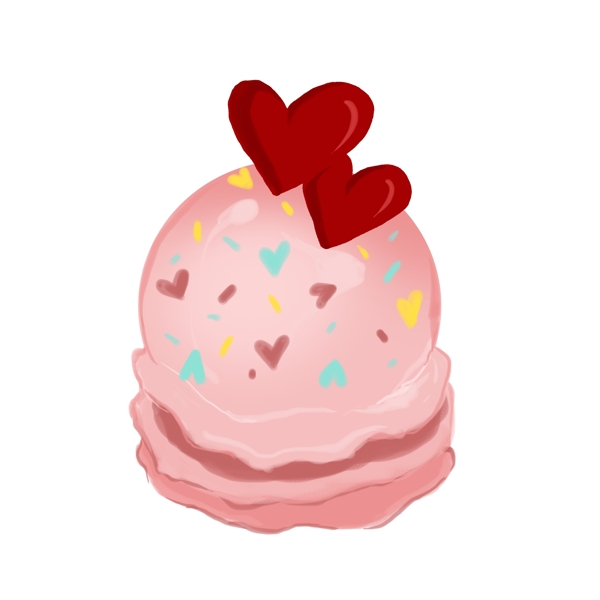 粉色的爱情蛋糕插画