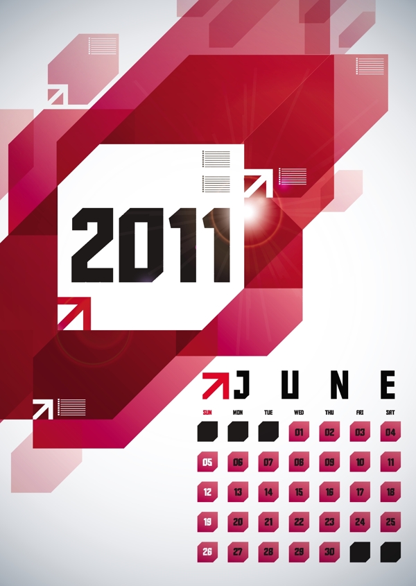 2011六月日历设计