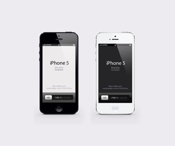 苹果黑白iphone5正面高清分层图片