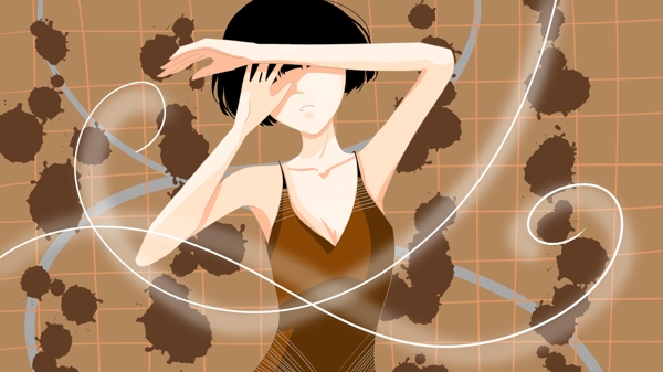 原創(chuàng)插畫巧克力少女