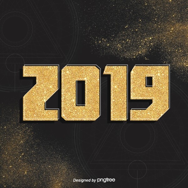2019年黄金业务极简主义风格的字体黑色背景