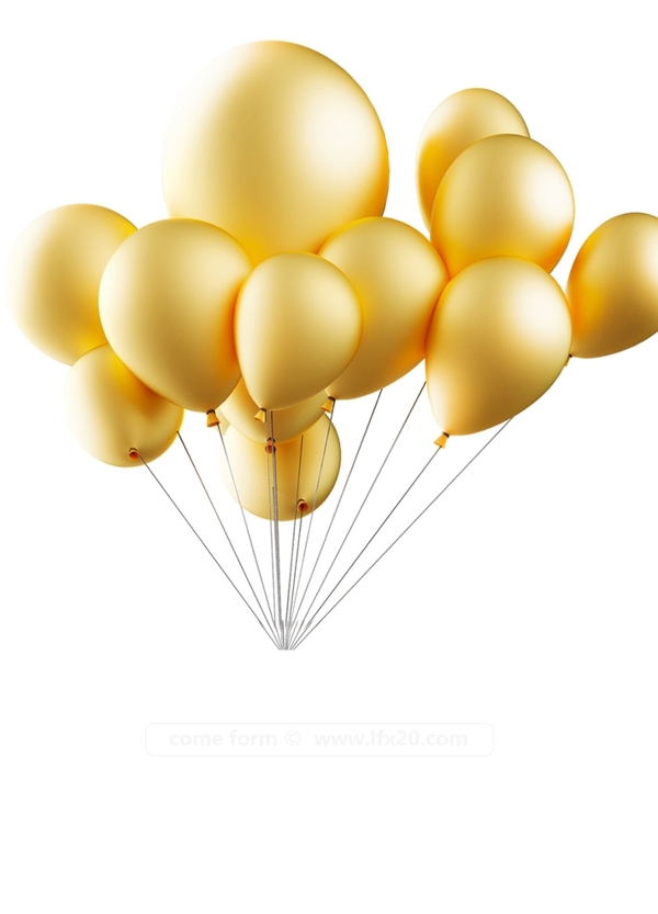 金色气球png素材图片