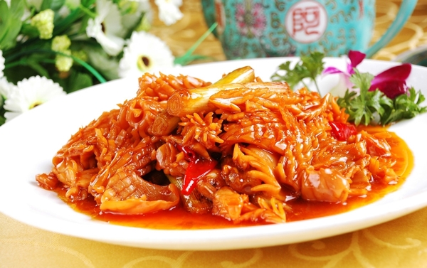 大蔥燒魷魚圖片
