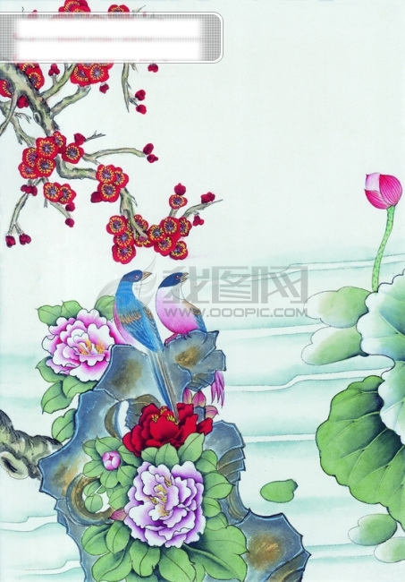 中國風(fēng)花小鳥喜鵲牡丹桃花芍藥中華藝術(shù)繪畫