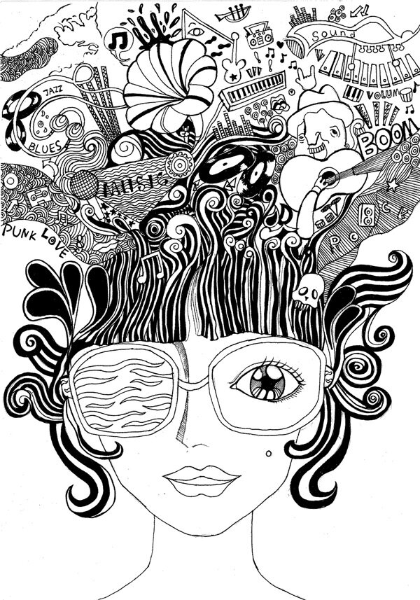 黑白插畫