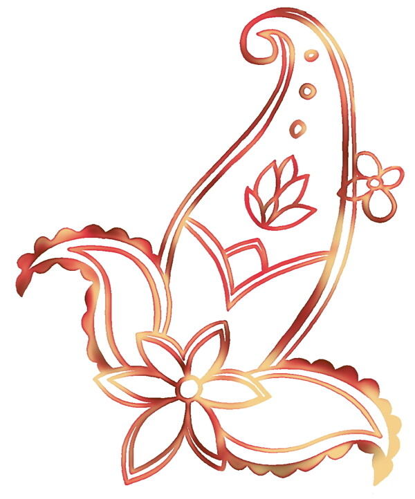 花草插圖花紋圖案0180