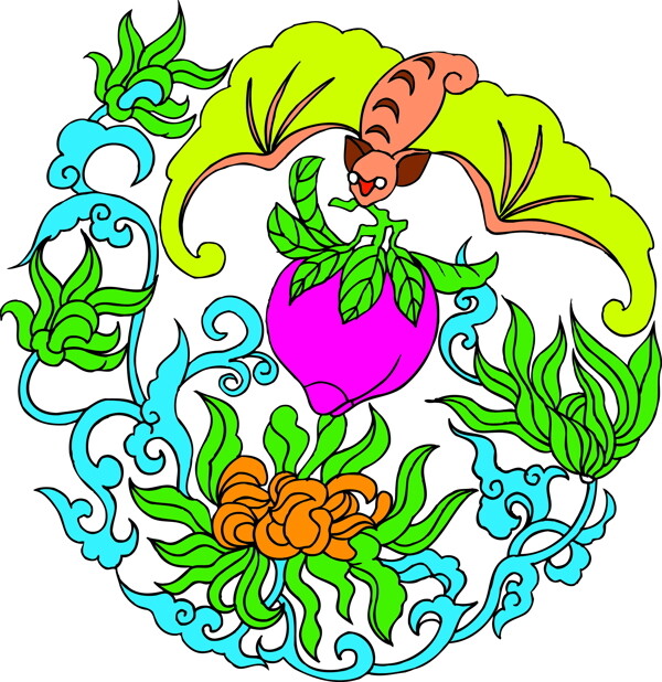 鳥(niǎo)獸吉祥插圖裝飾