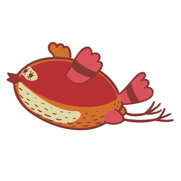印花矢量圖鳥類小鳥色彩紅色免費(fèi)素材