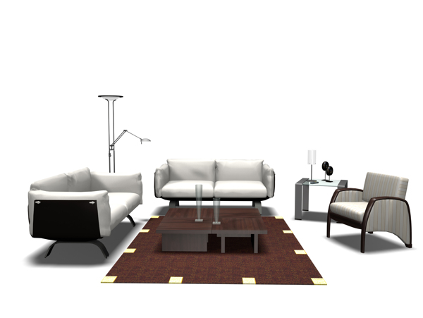 沙发组合3d模型家具效果图46