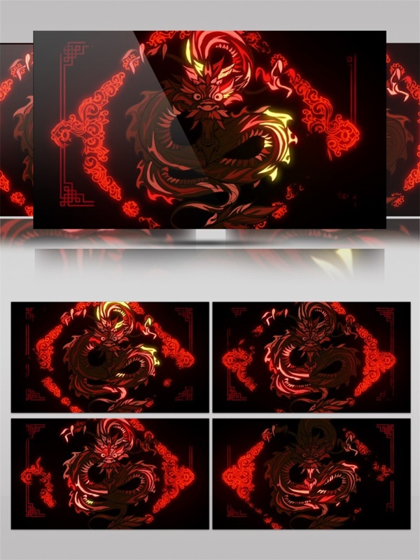 红光艺术花纹视频素材