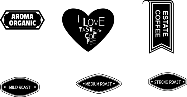 黑色标签式咖啡标志素材