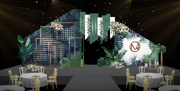 ins风热带植物婚礼效果图