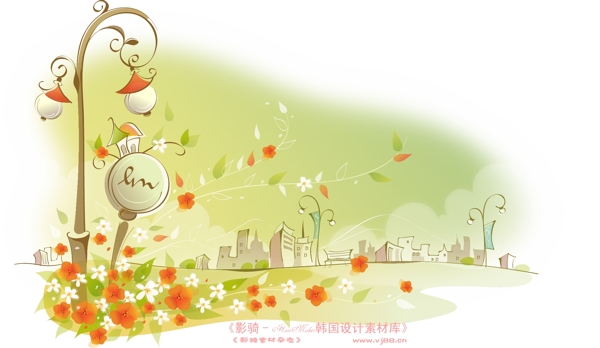 夢幻風景HanMaker韓國設計素材庫背景花紋底紋抽象線條