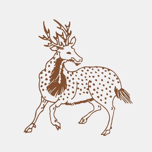 印花矢量圖動物鹿男裝免費素材