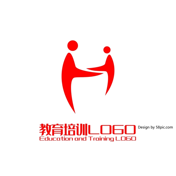 原創(chuàng)手繪創(chuàng)意H字小人培訓(xùn)班教育LOGO