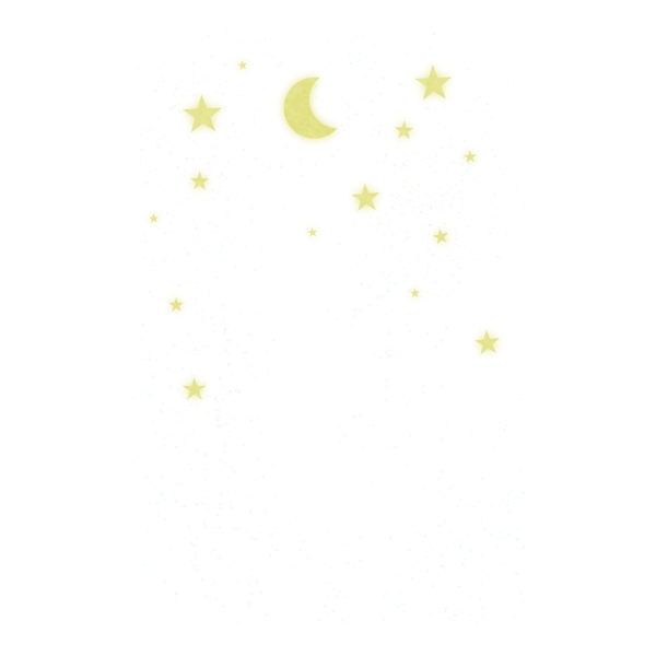 黄色闪耀的星星月亮