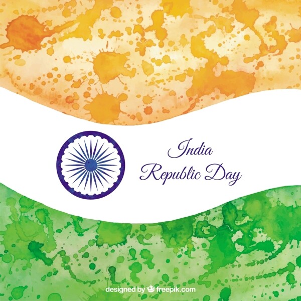 印度共和日的手绘旗帜