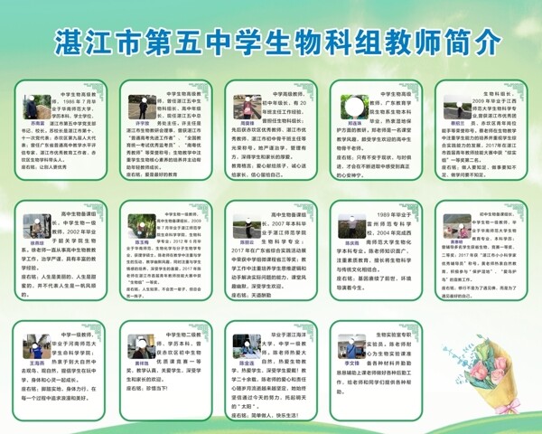 老師簡介展板